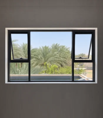 Curtain Wall Window with Dual Top-Hung Vents