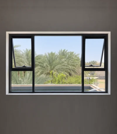 Curtain Wall Window with Dual Top-Hung Vents