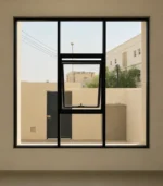 Curtain wall window with middle single shutter
