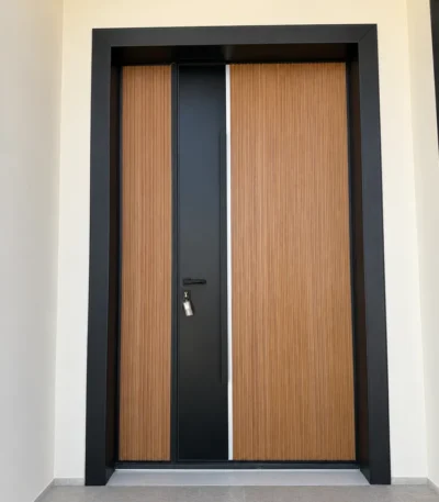 Wood-Look-Aluminium-Cladding-Main-Entrance-Door