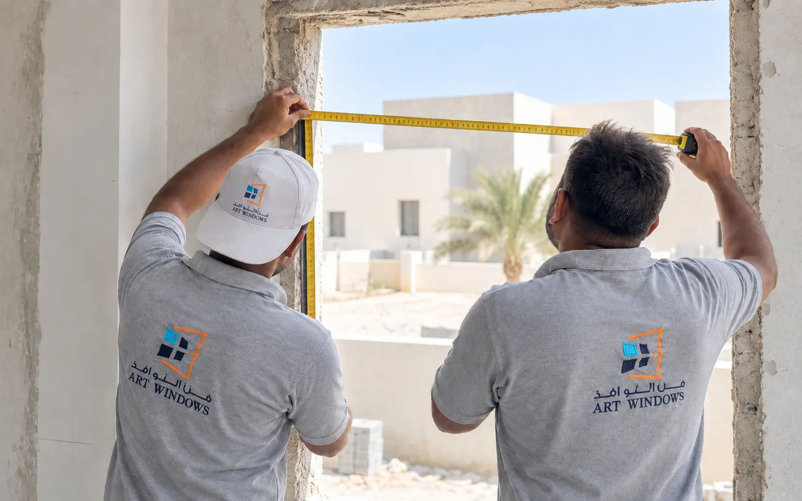ART Windows team carrying out site measurement for a window or door project